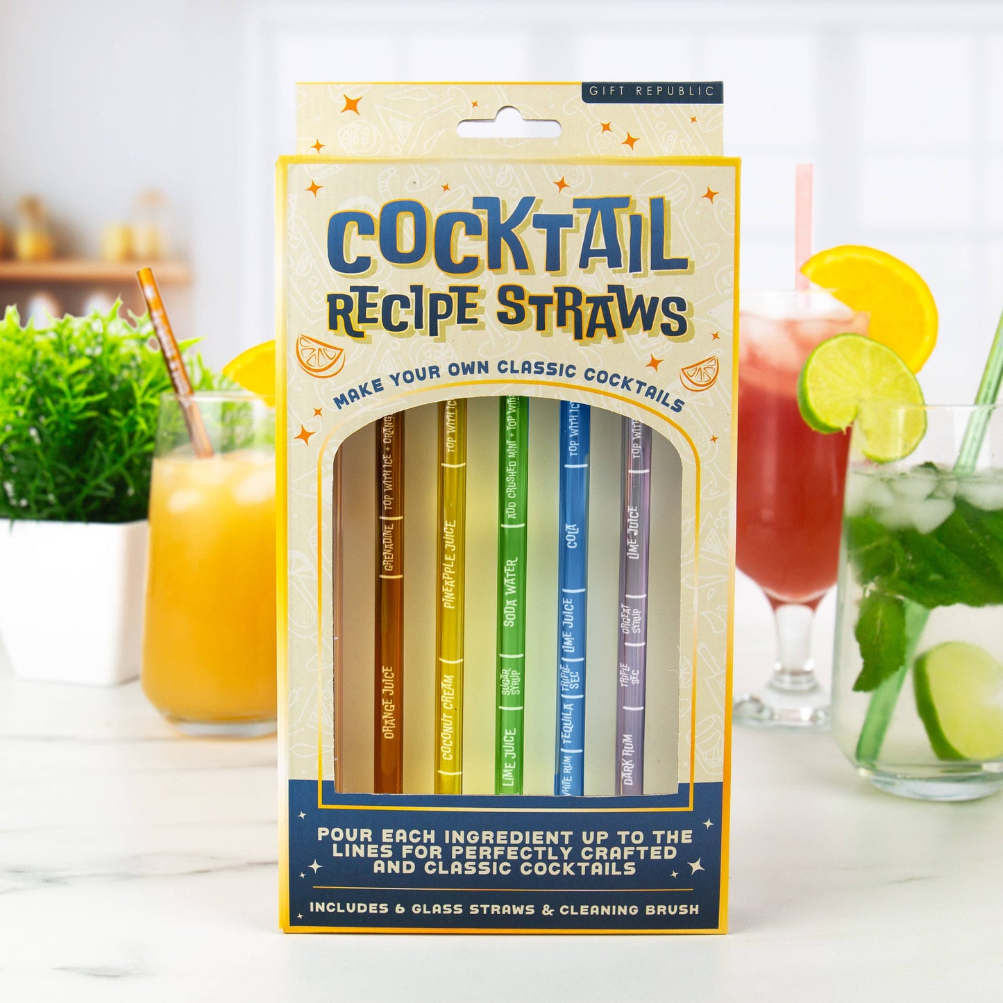Gift Republic COCKTAIL RECIPE STRAWS
