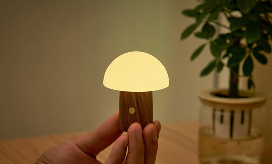 Gingko Home Mini Alice Mushroom Lamp Walnut