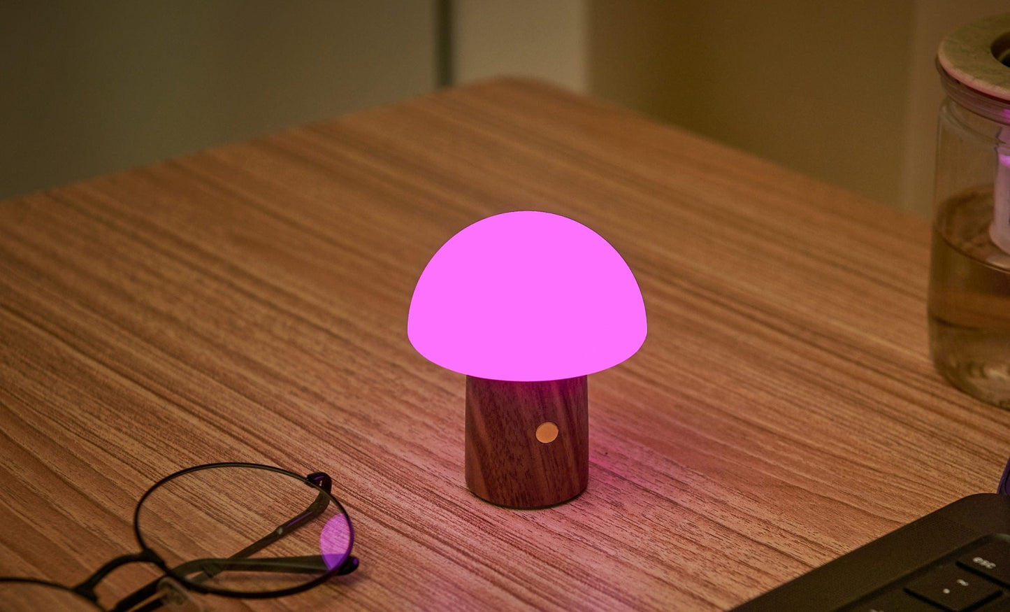 Gingko Home Mini Alice Mushroom Lamp Walnut