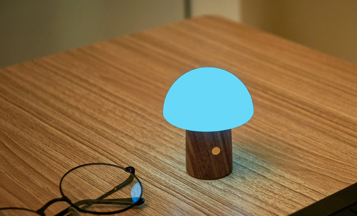 Gingko Home Mini Alice Mushroom Lamp Walnut