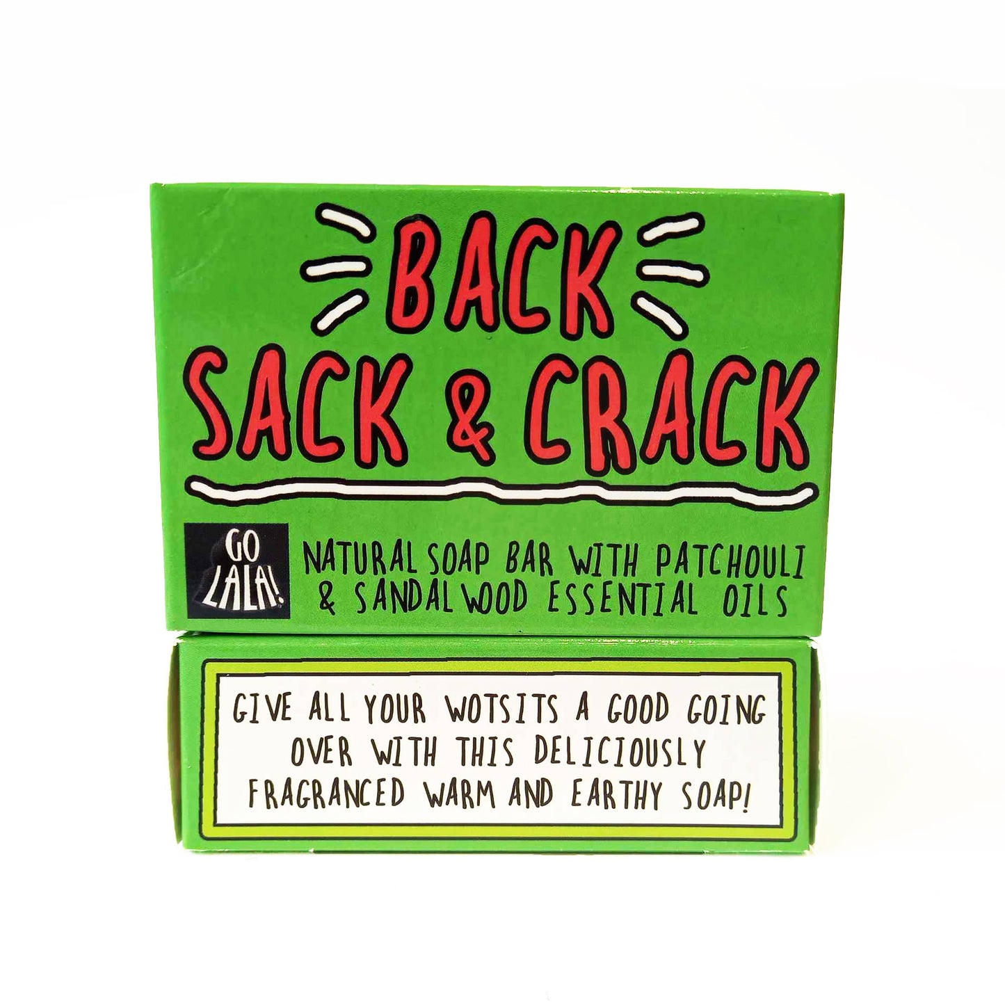 Go La La Back, Sack & Crack Soap Sandalwood & Patchouli Funny Gift
