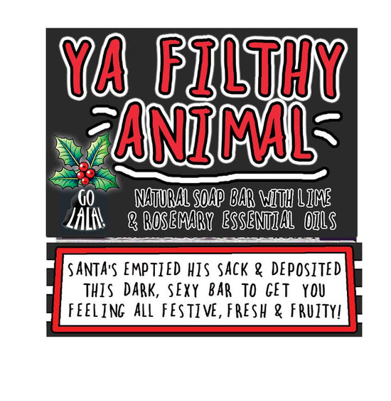 Go La La Ya Filthy Animal Christmas Soap Lime & Rosemary Funny Gift