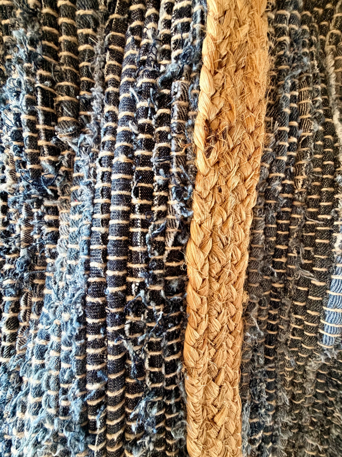 Handprint Dream Apparel Accessories Jute Bag in Solid Blue