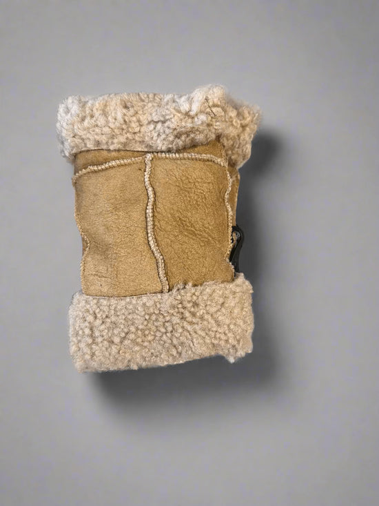 Hanlin Hats & Gloves BEIGE W/ BEIGE CUFF Cosy Sheepskin Handwarmers - Medium