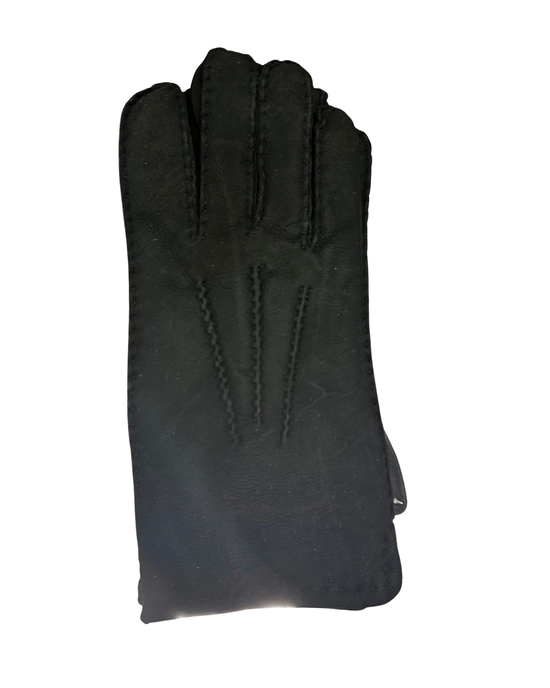 Hanlin Hats & Gloves BLACK Suede Gloves - Sheepskin in Small