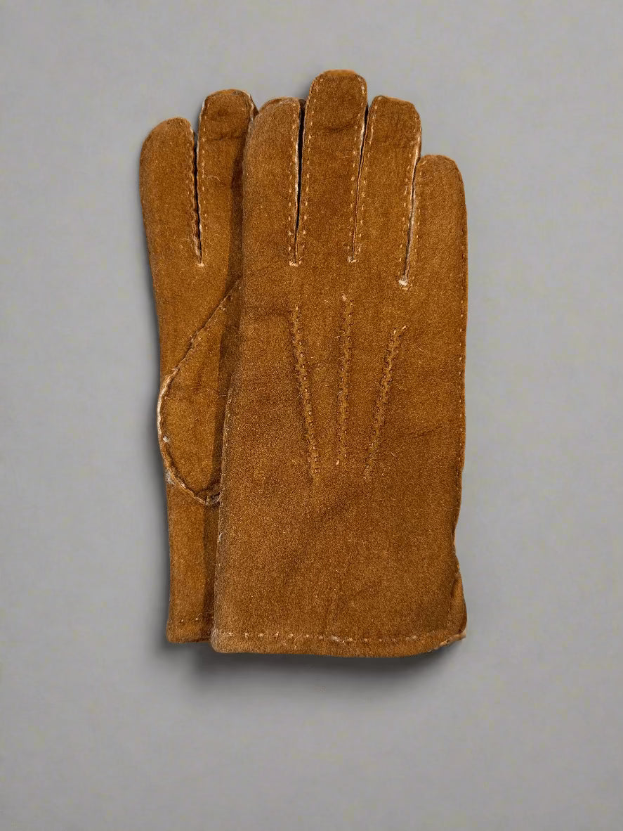 Hanlin Hats & Gloves CHESTNUT Suede Gloves - Sheepskin in Large