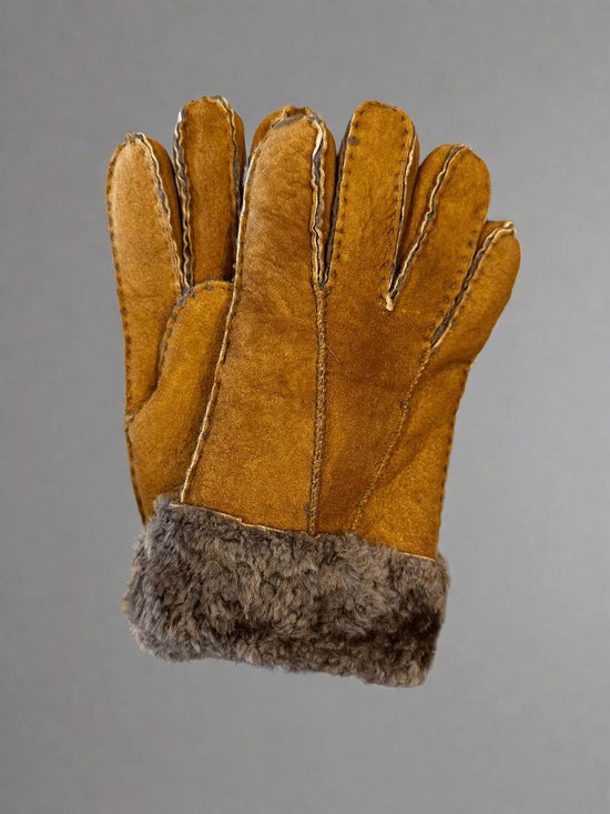 Hanlin Hats & Gloves Curly Cuff Sheepskin Gloves - SMALL