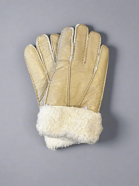 Hanlin Hats & Gloves IVORY Cosy Cuff Gloves - Sheepskin in Large