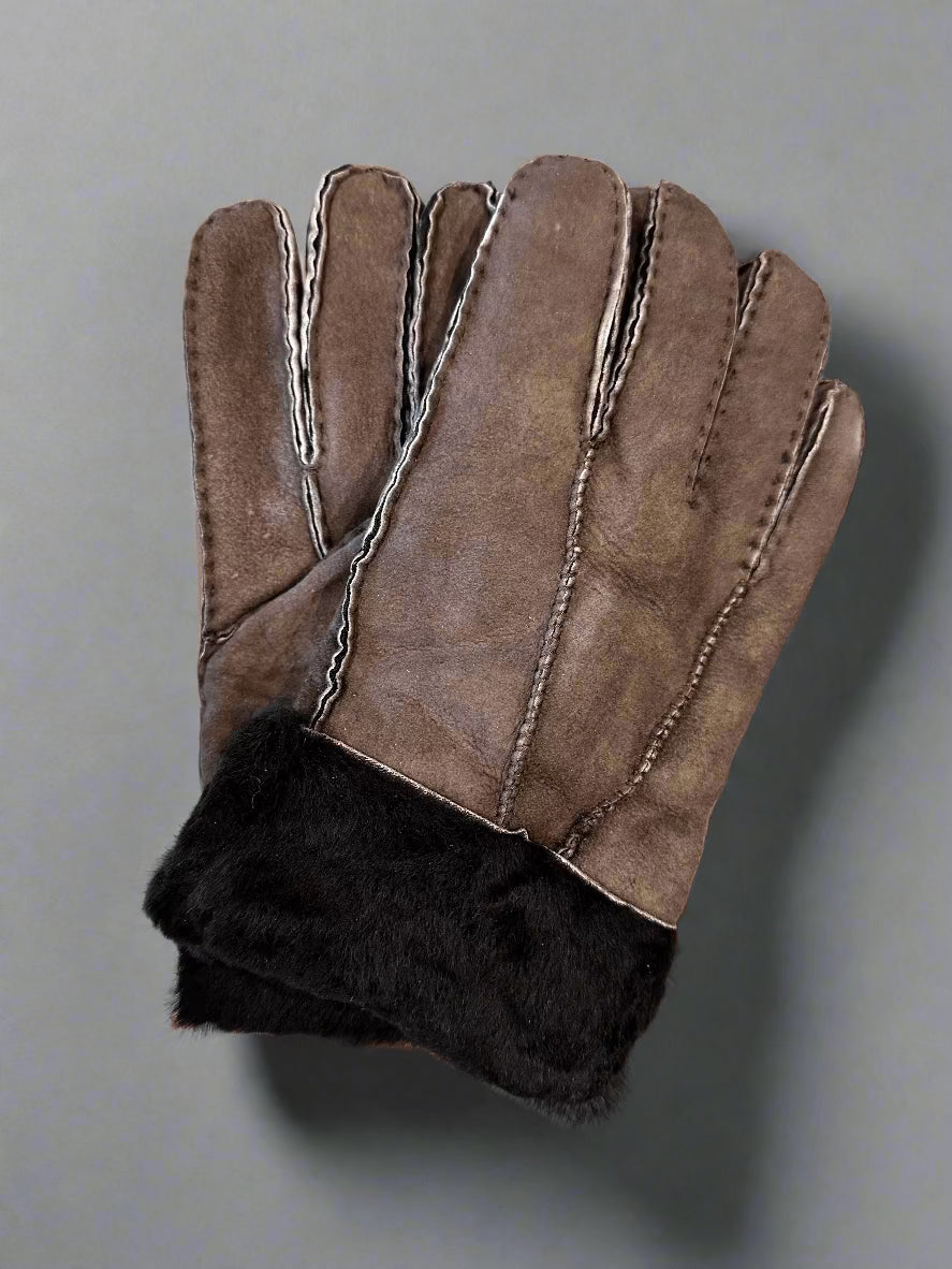 Hanlin Hats & Gloves Smooth Cuff Sheepskin Gloves - Large