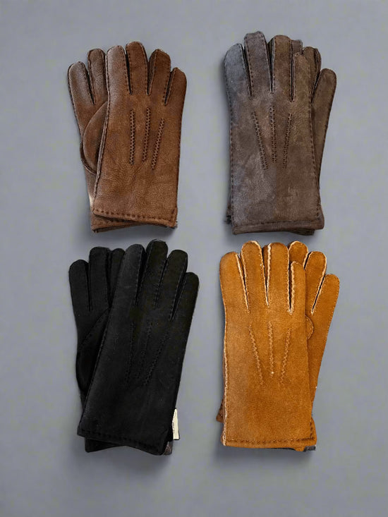 Hanlin Hats & Gloves Suede Gloves - Sheepskin in Medium