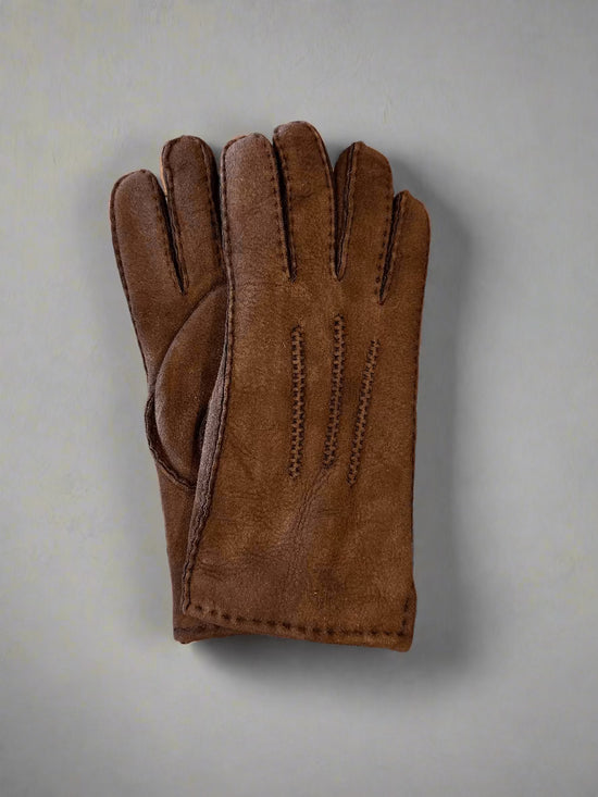 Hanlin Hats & Gloves TAN Suede Gloves - Sheepskin in Medium