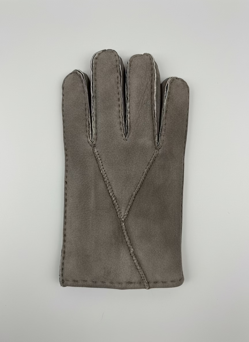 Hanlin Mens Hats & Gloves MINK Suede Stitch Sheepskin Gloves - XLARGE