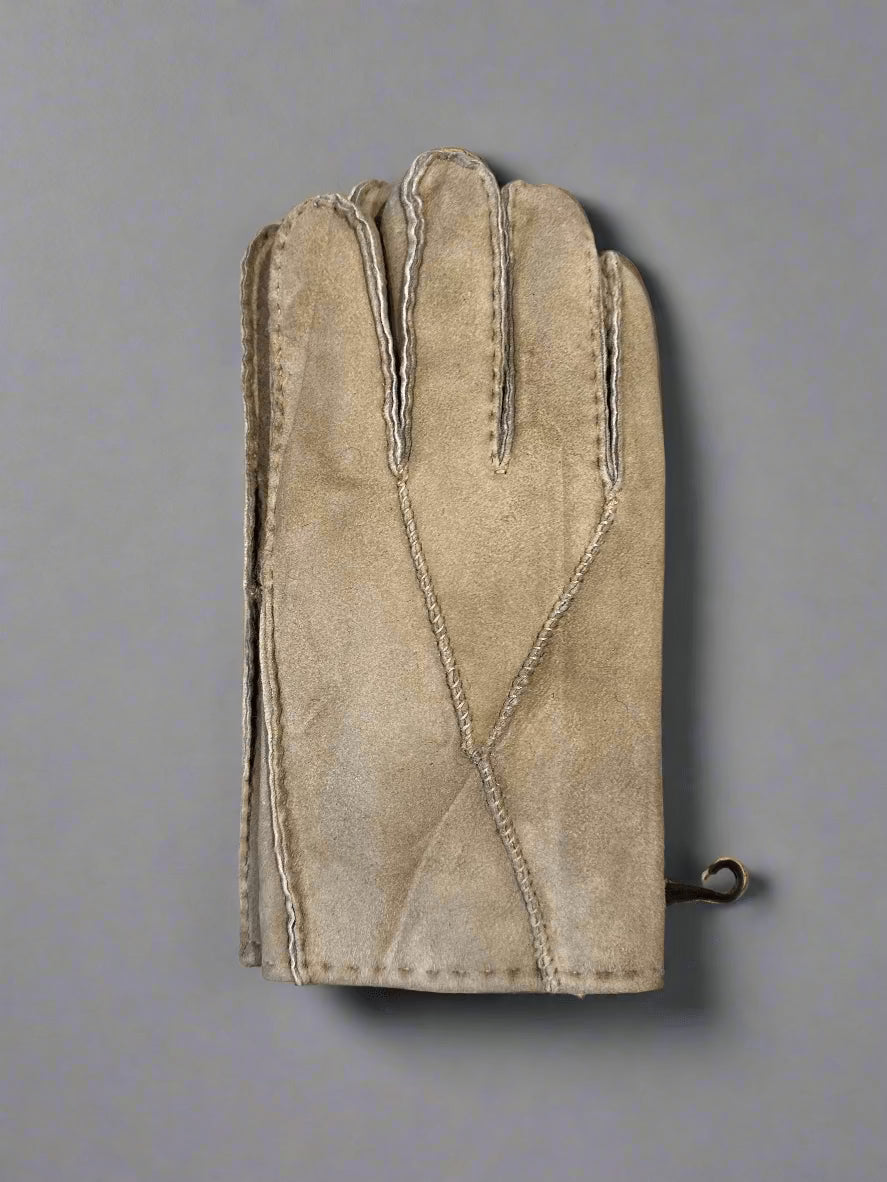 Hanlin Mens Hats & Gloves Shearling Suede Sheepskin Gloves - XLarge