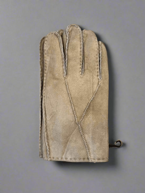 Hanlin Mens Hats & Gloves Shearling Suede Sheepskin Gloves - XLarge