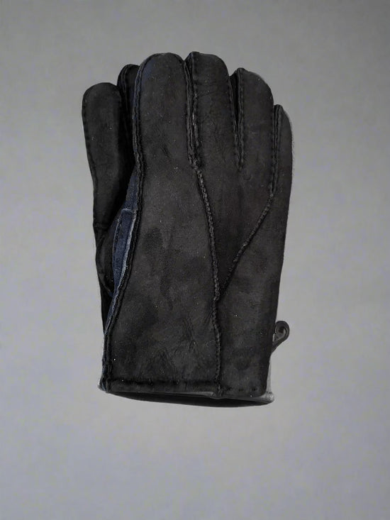 Hanlin Mens Hats & Gloves Shearling Suede Sheepskin Gloves - XLarge