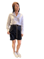 Haris Cotton Shorts Bermuda Shorts in Black Linen
