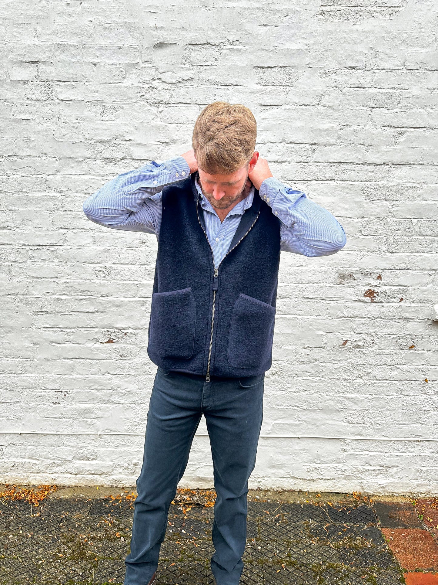 Hartford - Mens Mens Knitwear Navy Boiled Wool Gilet