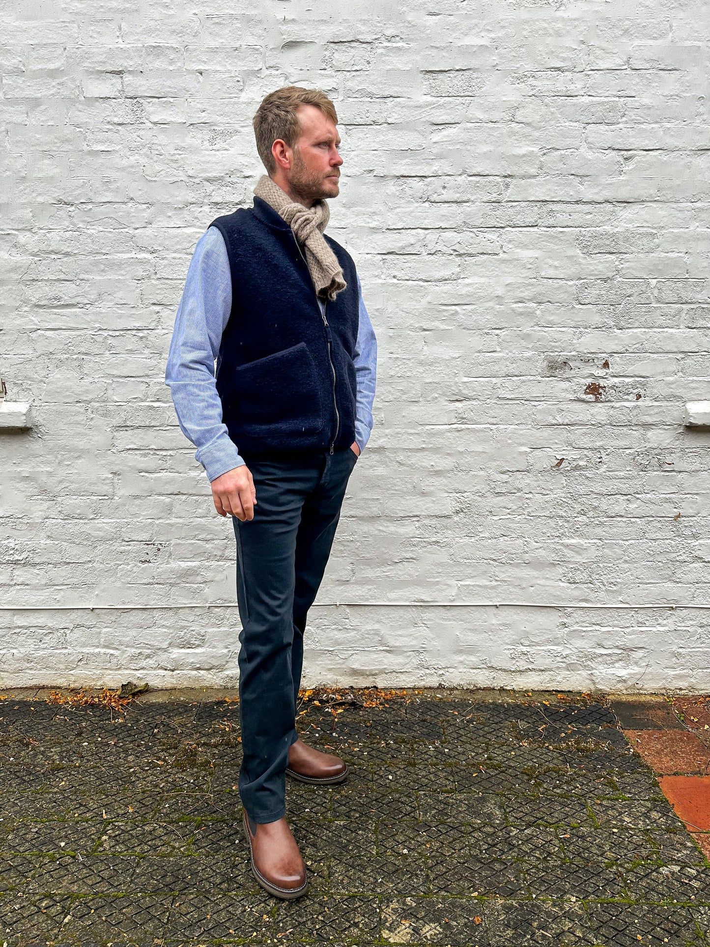 Hartford - Mens Mens Knitwear Navy Boiled Wool Gilet