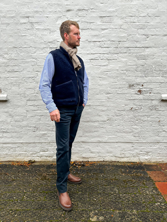 Hartford - Mens Mens Knitwear Navy Boiled Wool Gilet