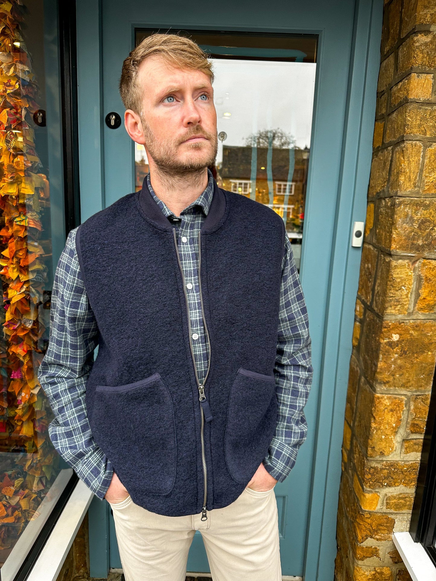 Hartford - Mens Mens Knitwear Navy Boiled Wool Gilet