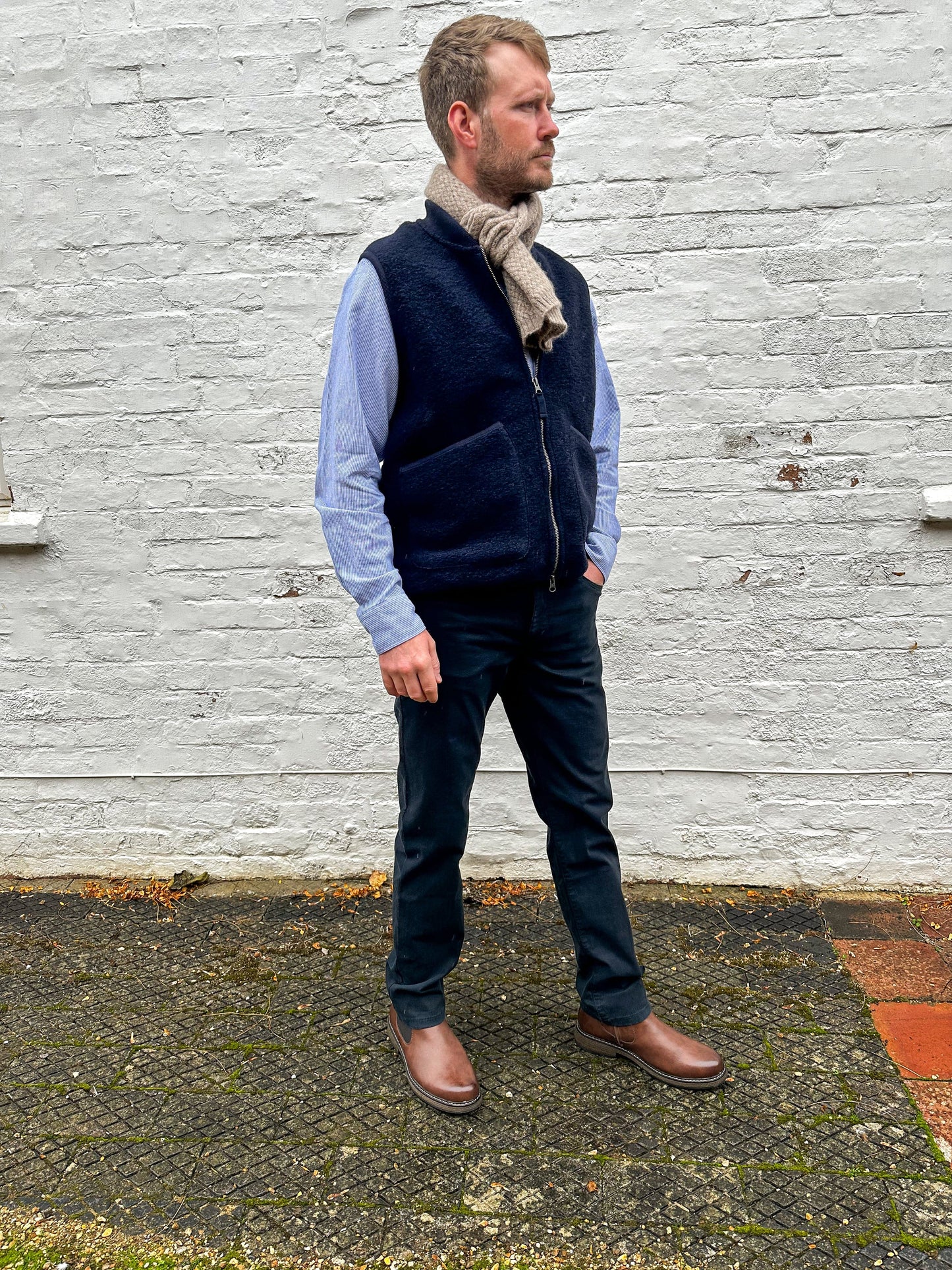 Hartford - Mens Mens Knitwear Navy Boiled Wool Gilet