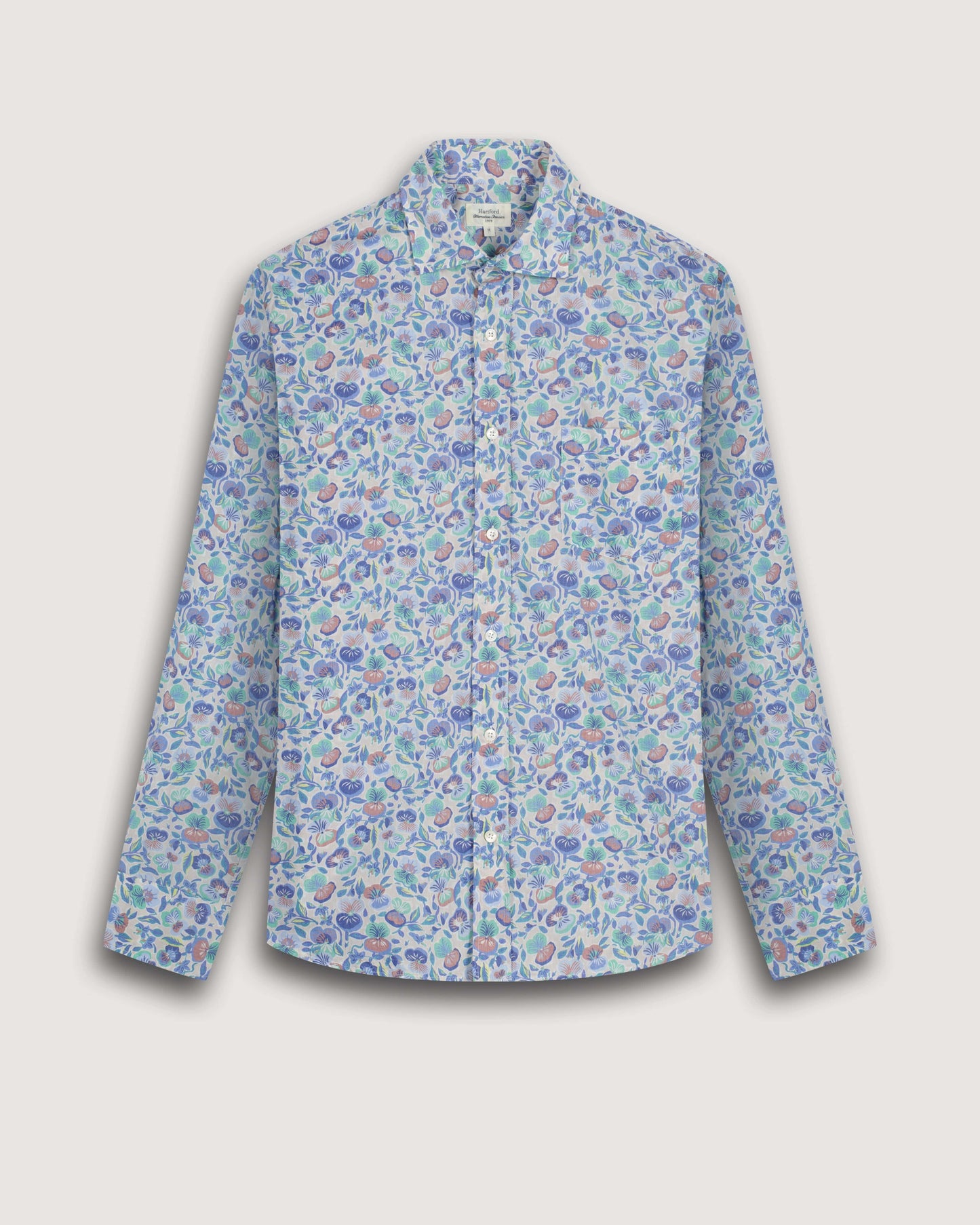 Hartford - Mens Mens Shirts Liberty Print Blue Floral Shirt