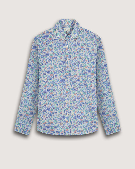 Hartford - Mens Mens Shirts Liberty Print Blue Floral Shirt