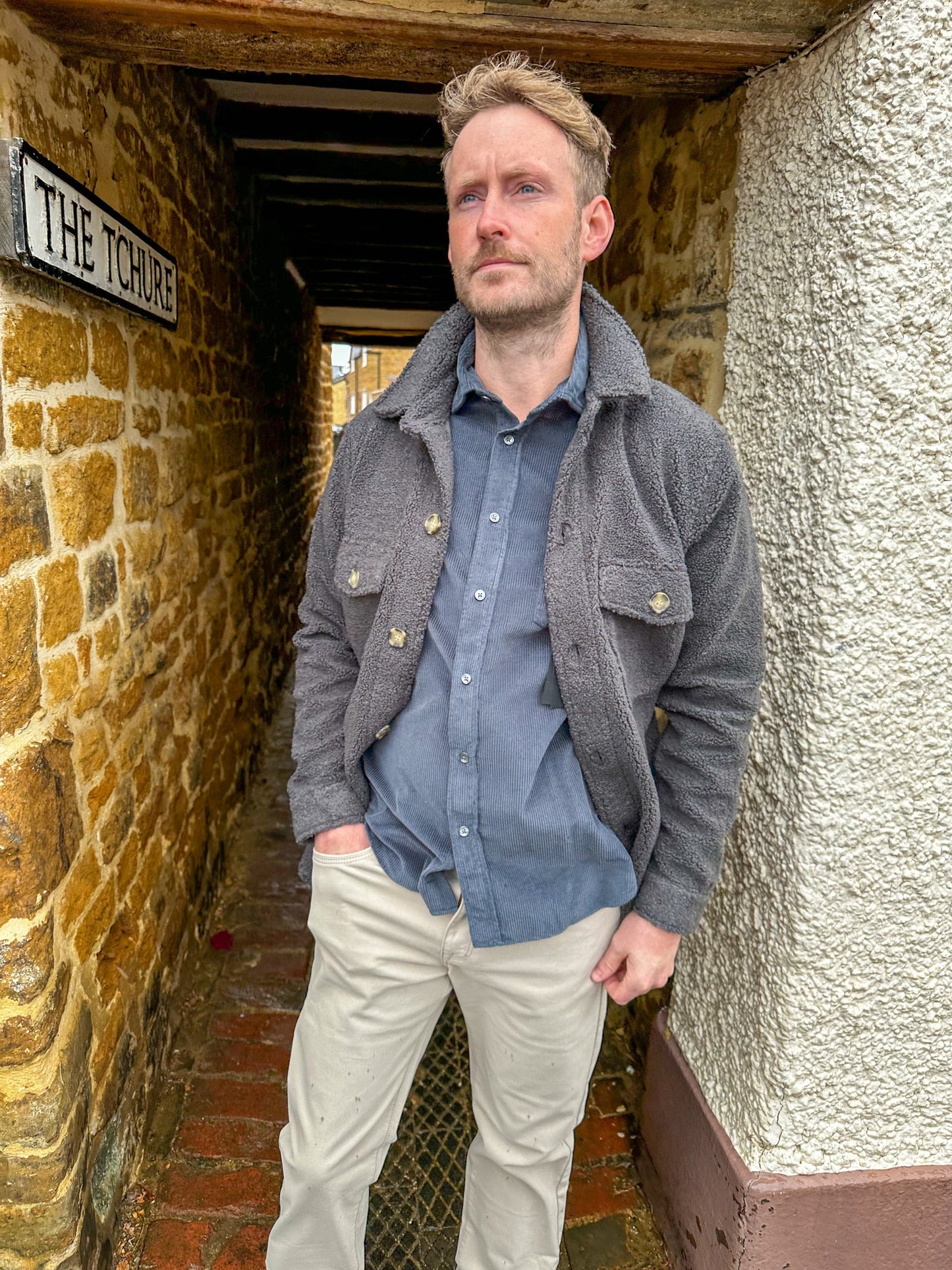 Hartford - Mens Mens Shirts Paul Pat Cord Shirt in Carbon