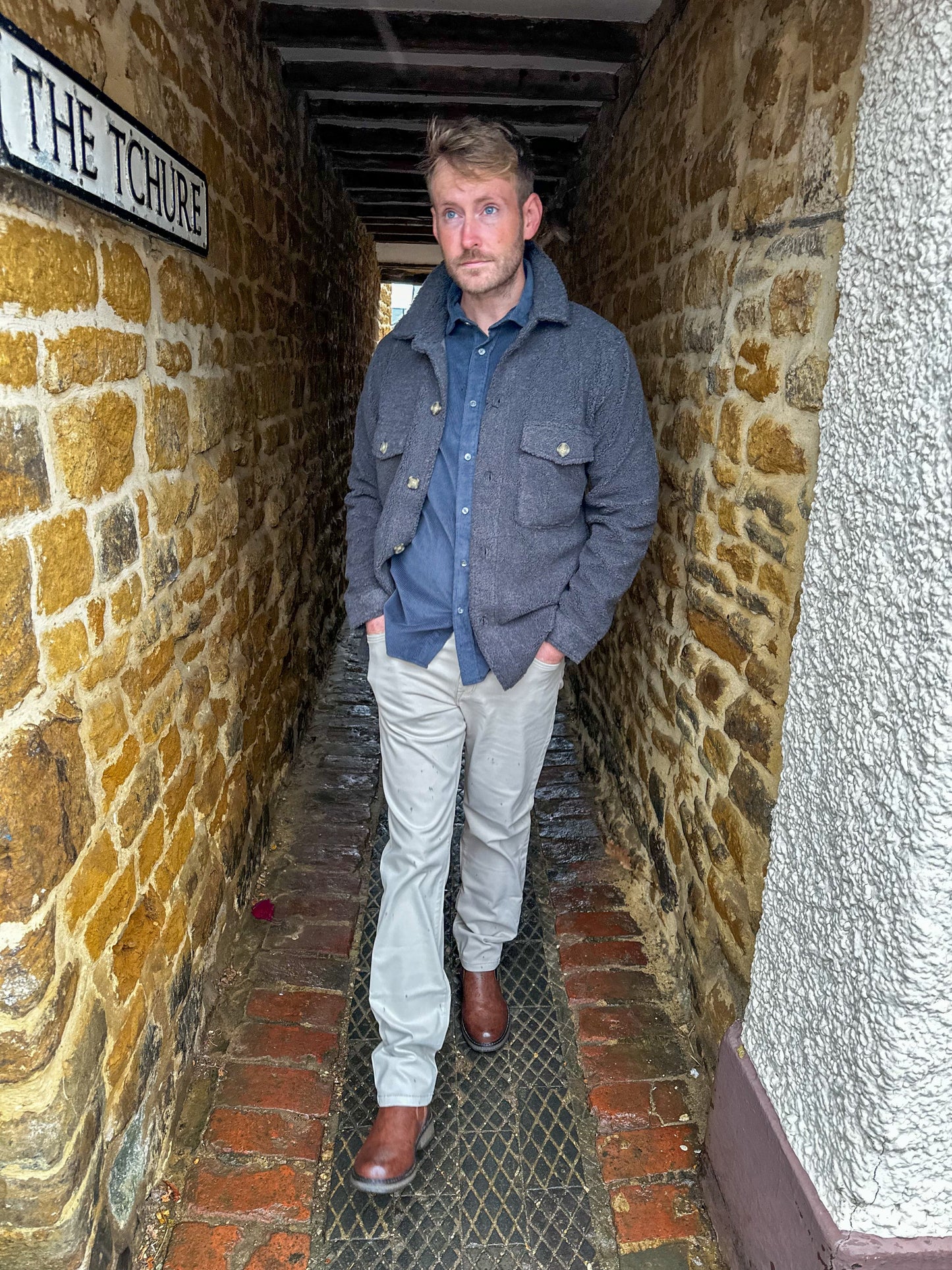 Hartford - Mens Mens Shirts Paul Pat Cord Shirt in Carbon