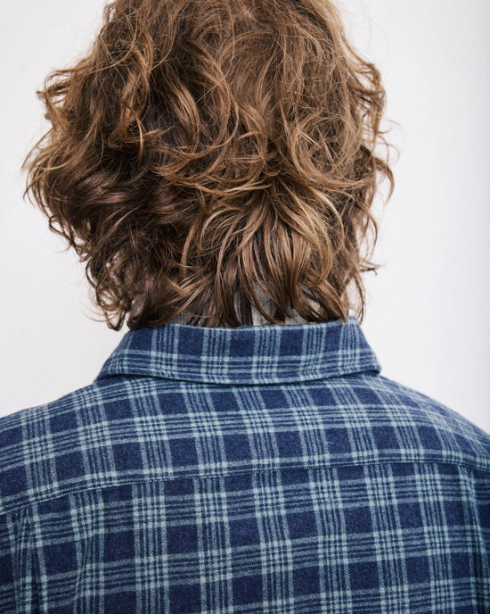 Hartford Mens Shirts Paul Shirt in Navy Blue & Green Brushed Check