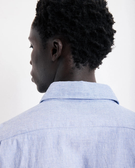 Hartford Mens Shirts Paul Shirt Indigo Blue Stripe