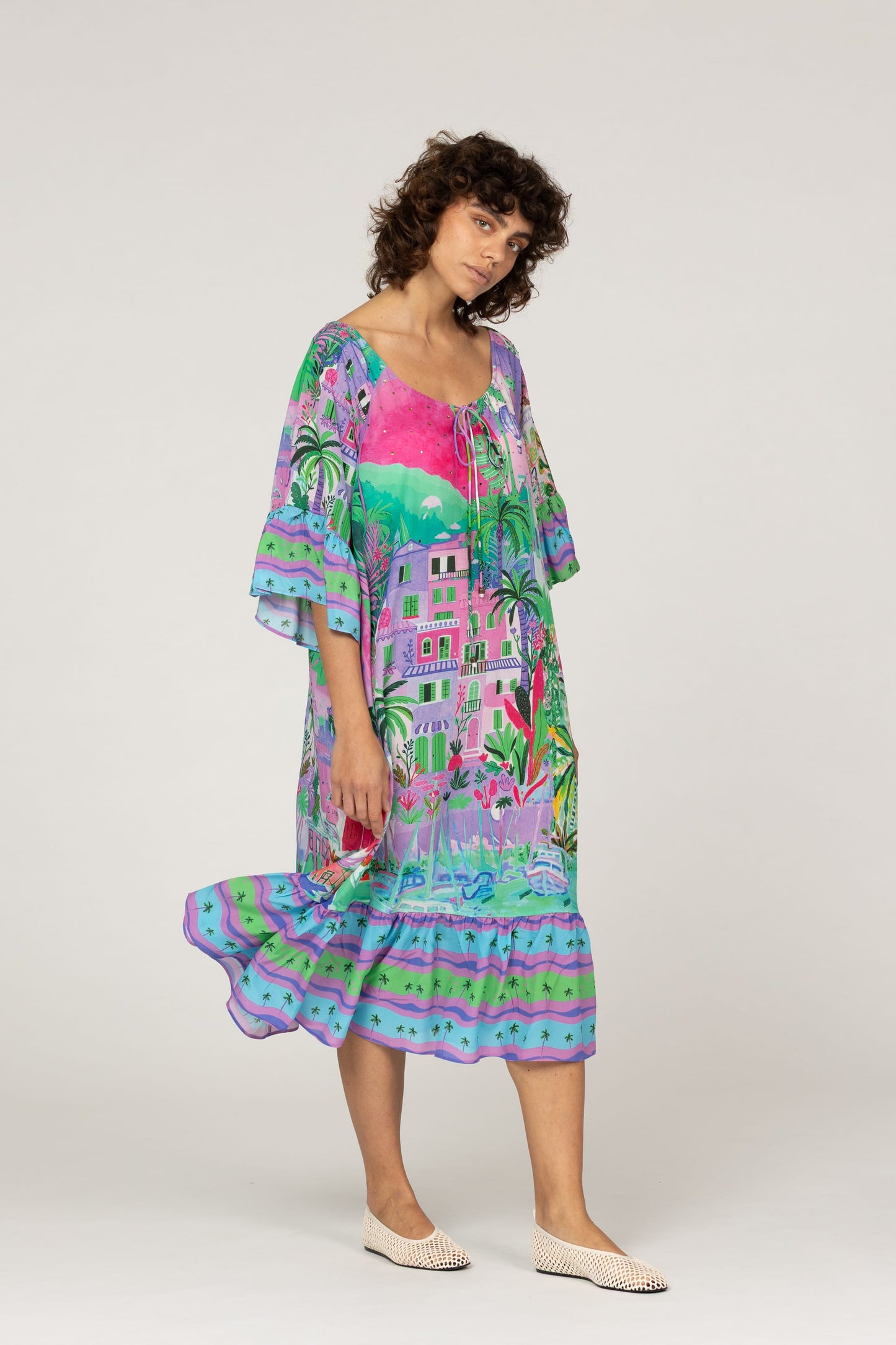 INOA SALE Dresses Scilla Dress in Hermosa Fucsia Azur
