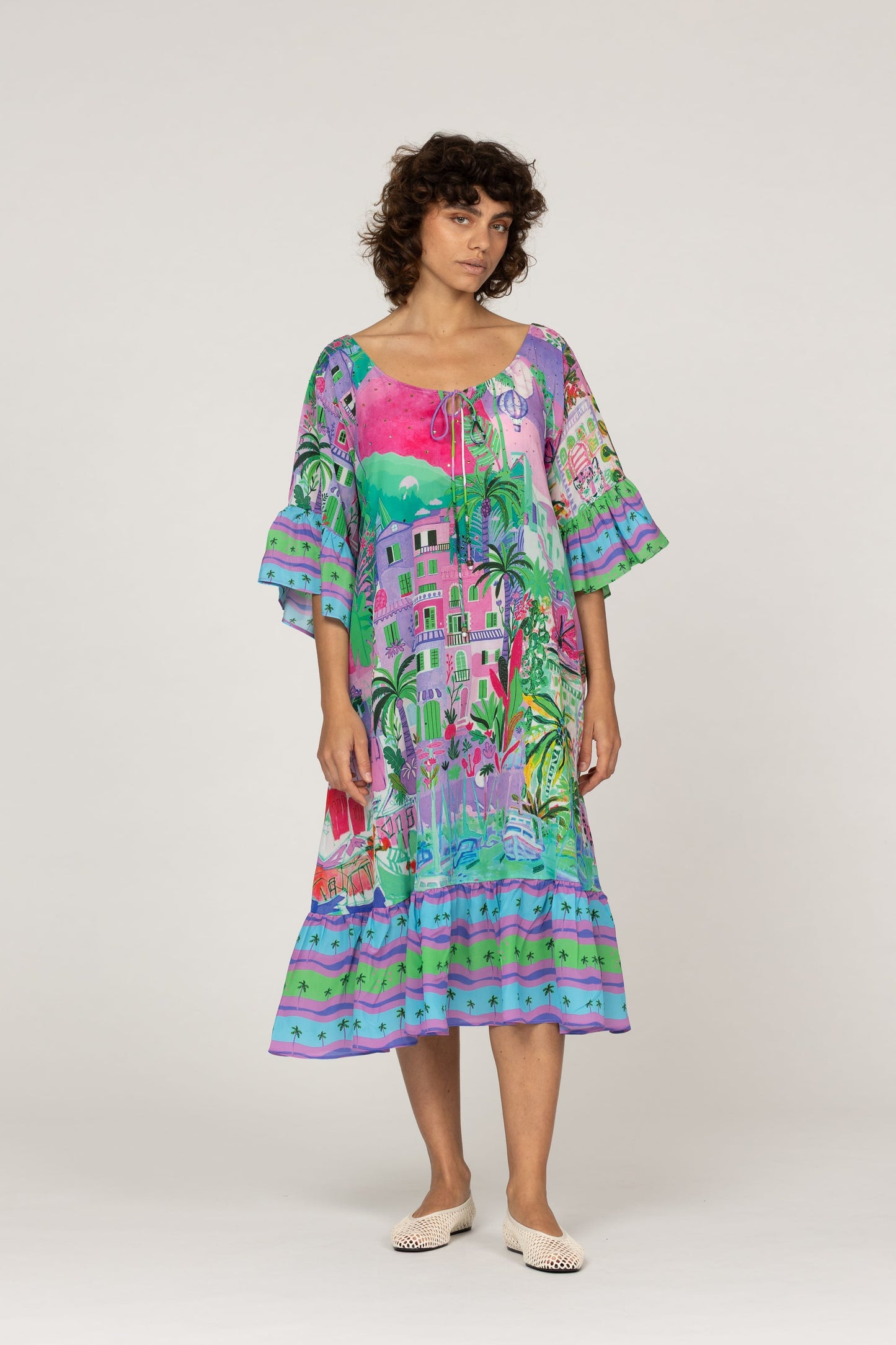 INOA SALE Dresses Scilla Dress in Hermosa Fucsia Azur