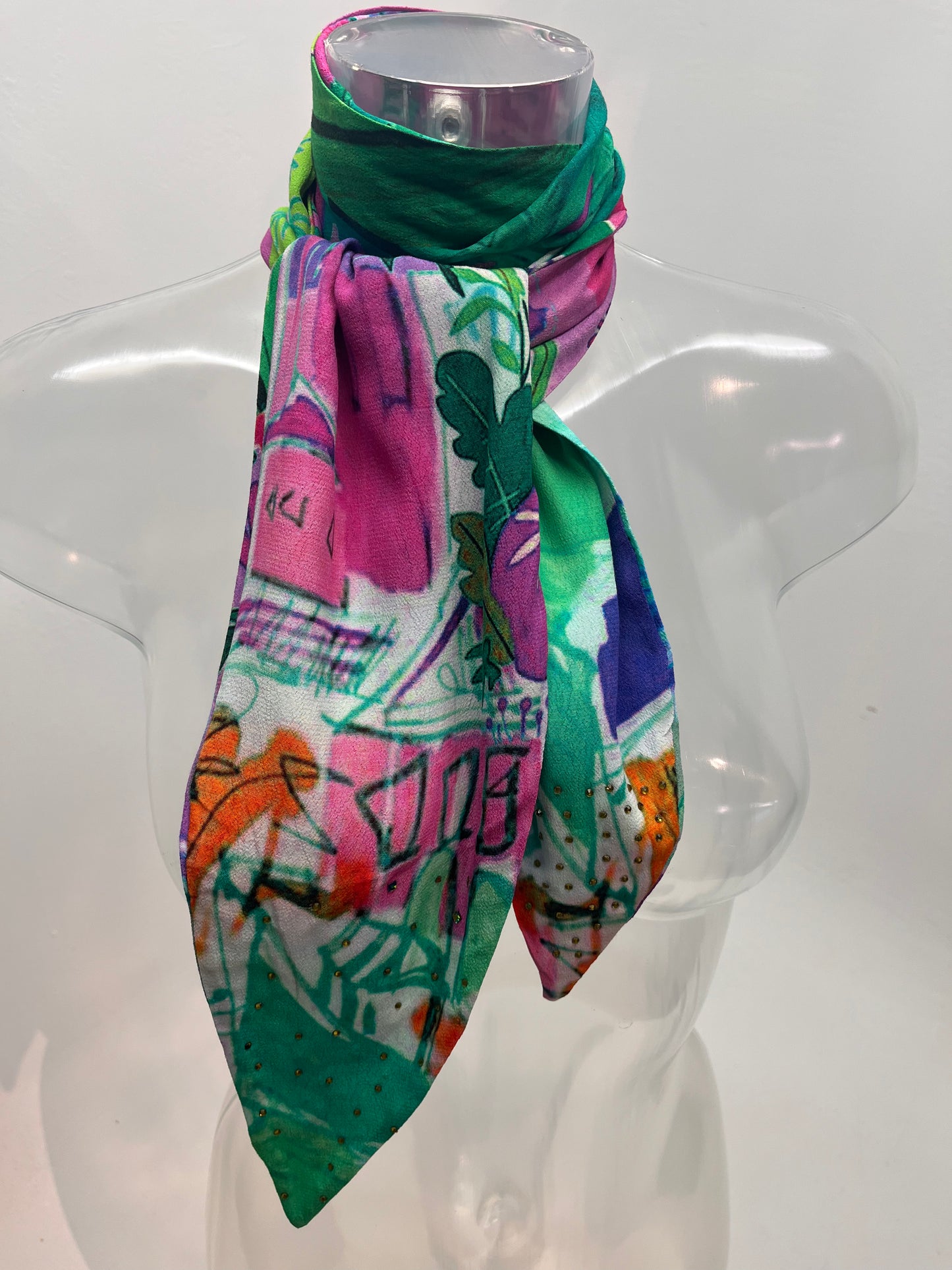 INOA Scarves Clea Scarf in Hermosa Fucsia Azur
