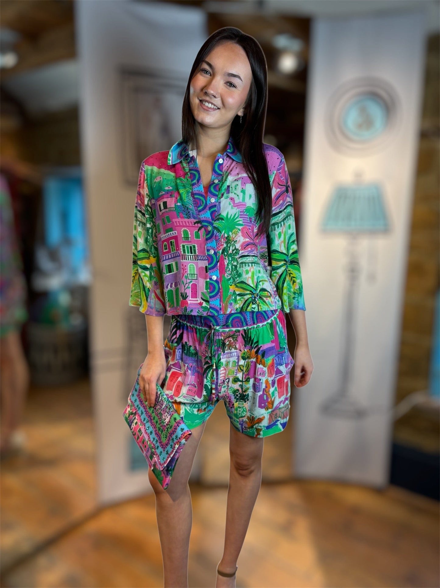 INOA Tops Bonnie Top in Hermosa Fucsia Azure