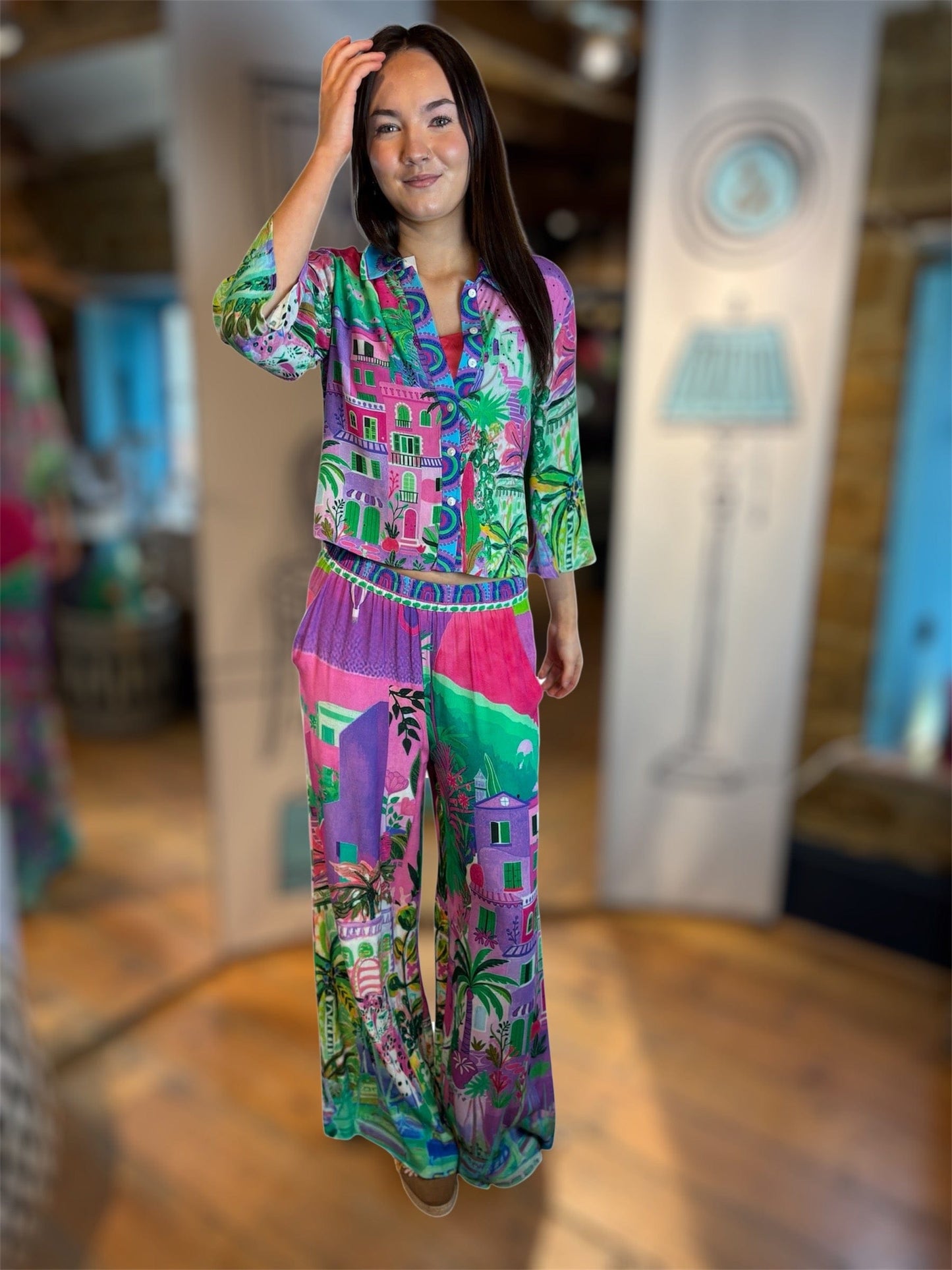 INOA Trousers Lina Trousers in Hermosa Fucsia Azur