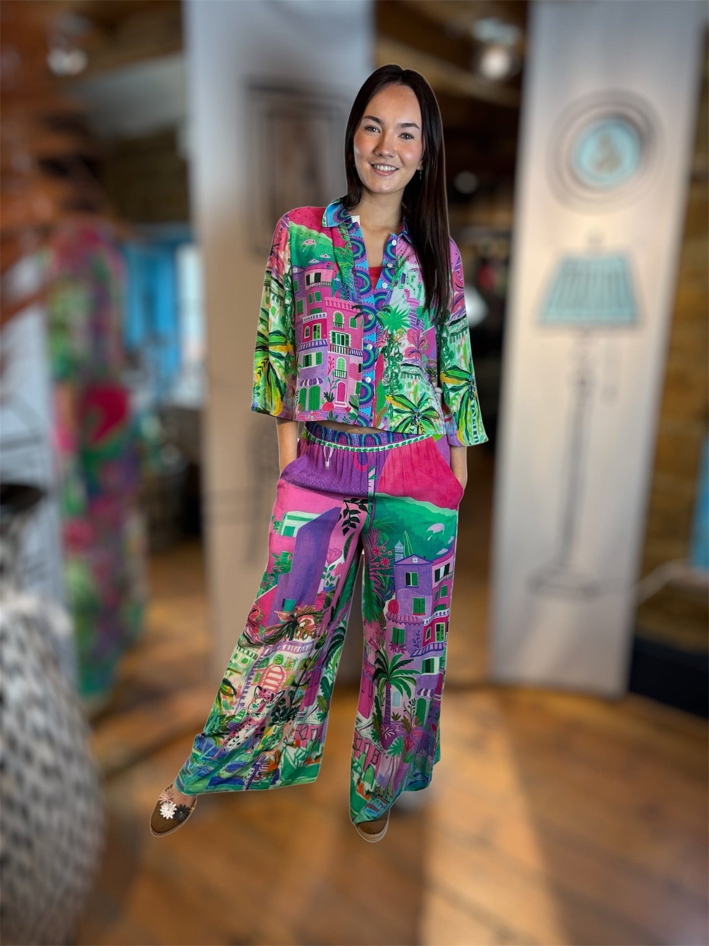 INOA Trousers Lina Trousers in Hermosa Fucsia Azur