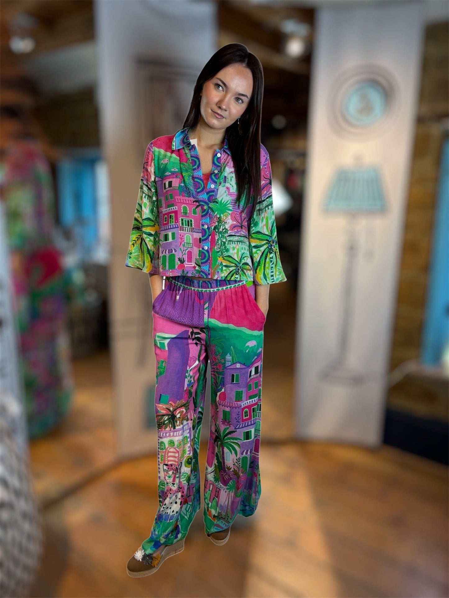 INOA Trousers Lina Trousers in Hermosa Fucsia Azur