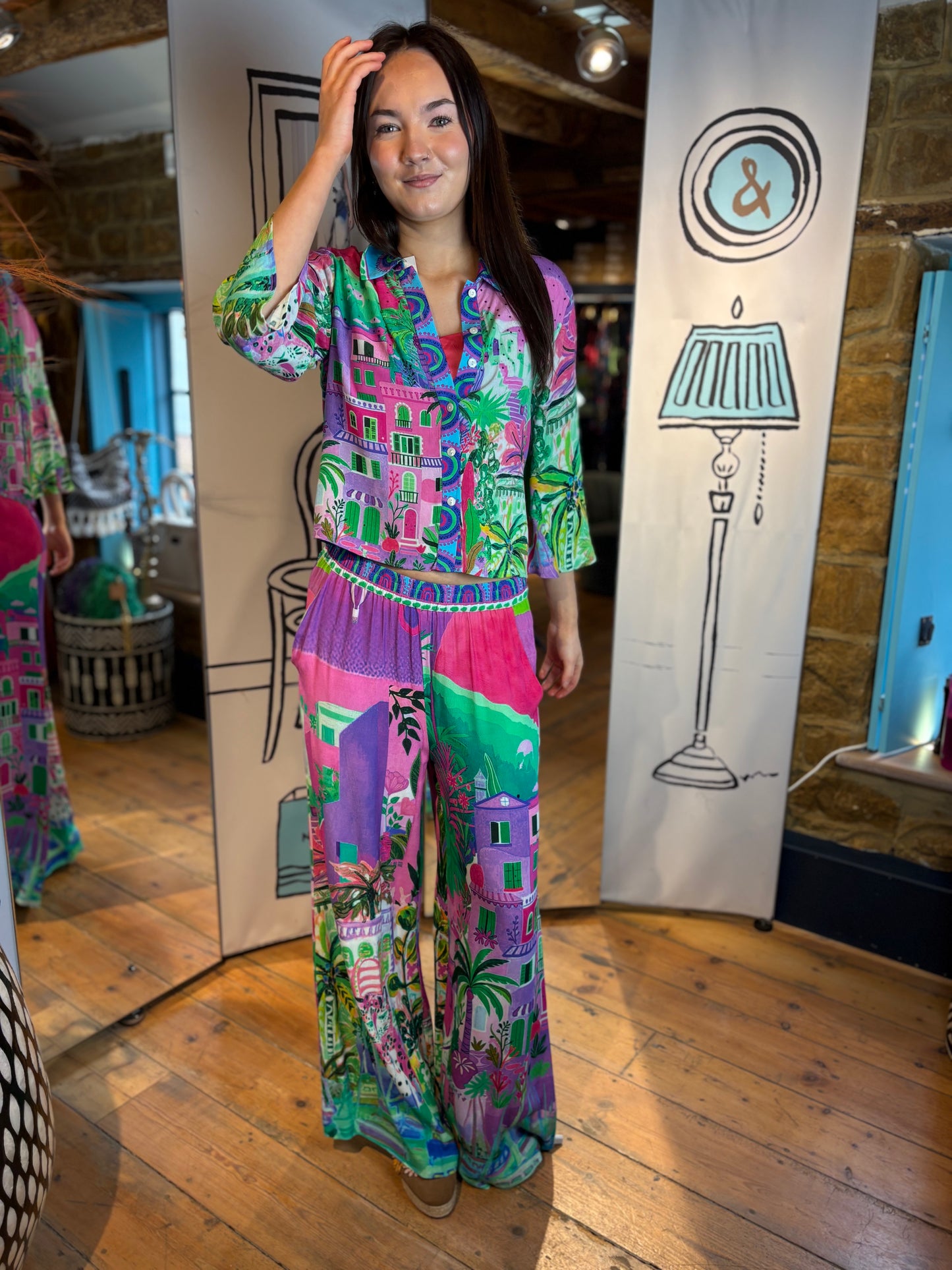 INOA Trousers Lina Trousers in Hermosa Fucsia Azur