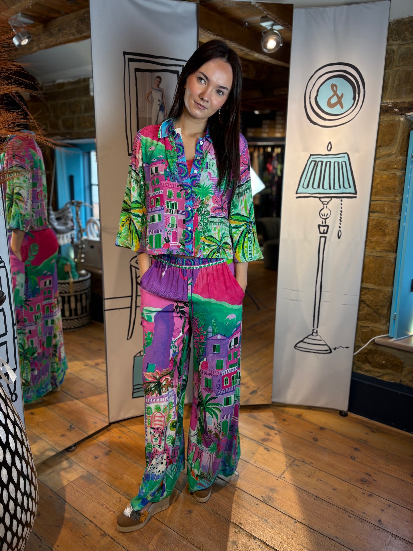 INOA Trousers Lina Trousers in Hermosa Fucsia Azur