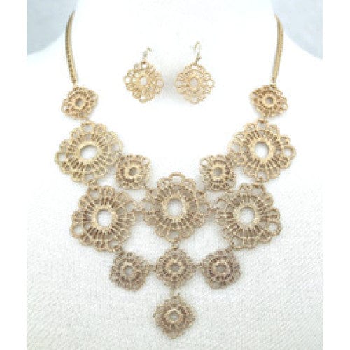 Isles and Stars Necklaces Floral Filigree Statement Necklace MG