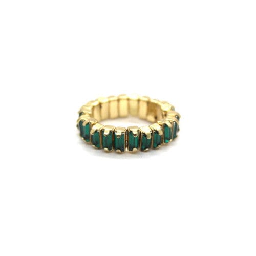 Isles and Stars Rings Gold Green - GGR Colourful Square Resin Stone Stretch Rings