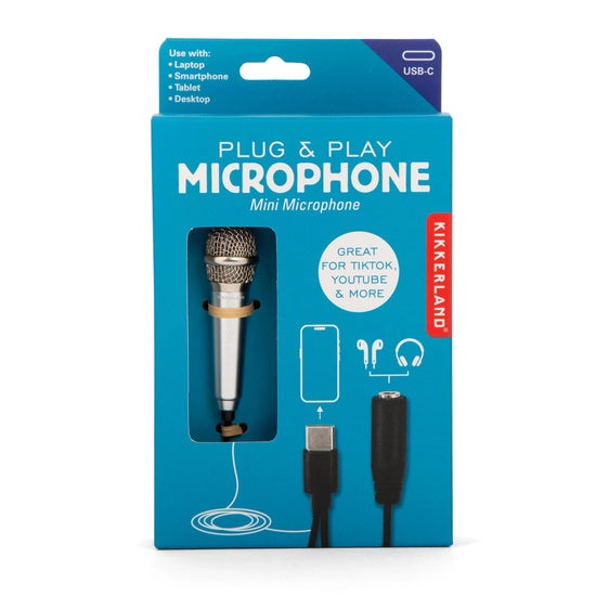 Kikkerland Gifts Plug & Play Microphone