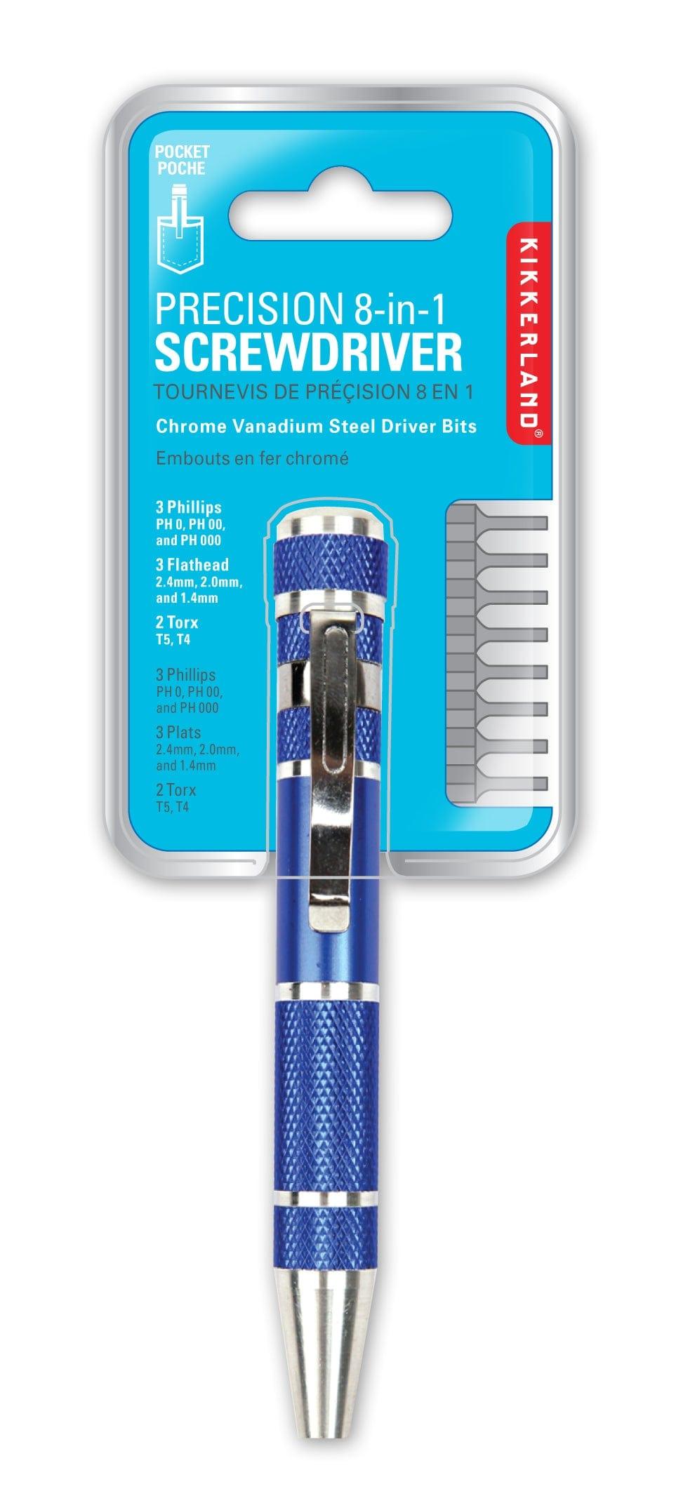 Kikkerland Gifts Precision 8-In-1 Screwdriver