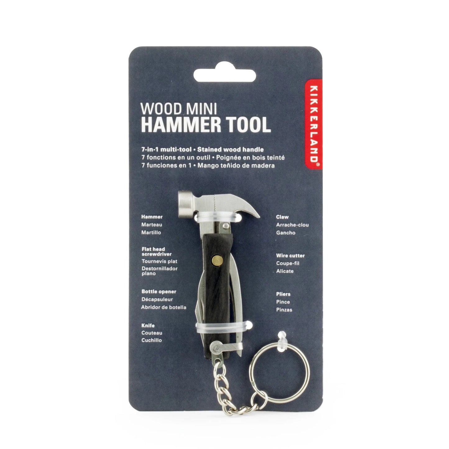 Kikkerland Gifts Wood Mini Hammer Multi-tool
