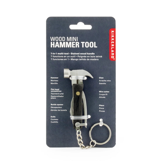Kikkerland Gifts Wood Mini Hammer Multi-tool