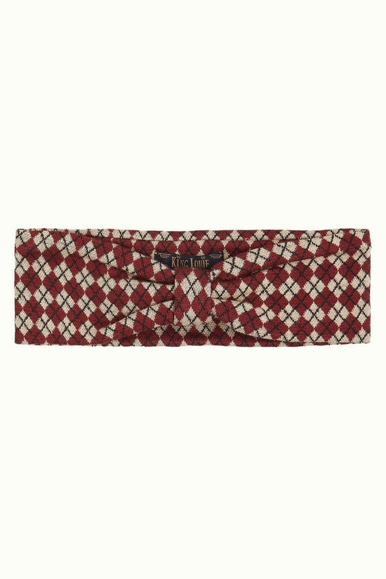 King Louie Accessories ONE SIZE Hairband Argyle in Cabernet Red