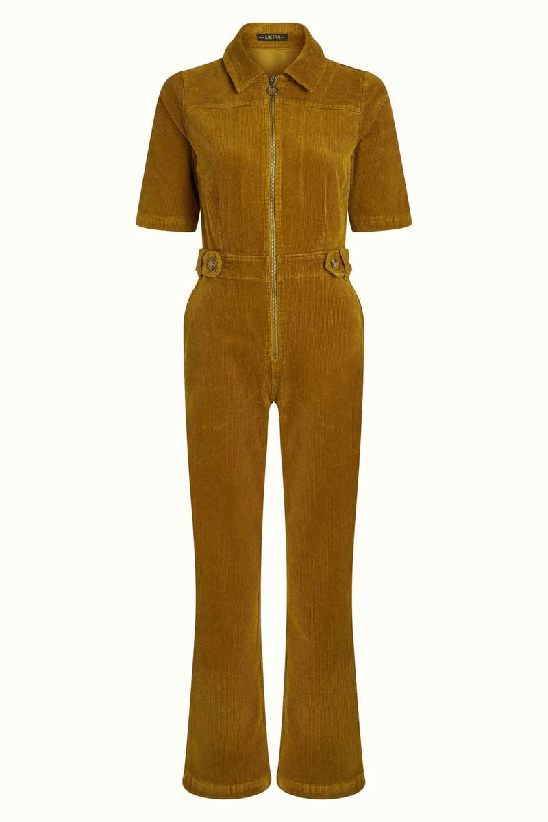 King Louie Jumpsuits Garbo Corduroy Jumpsuit in Golden Brown