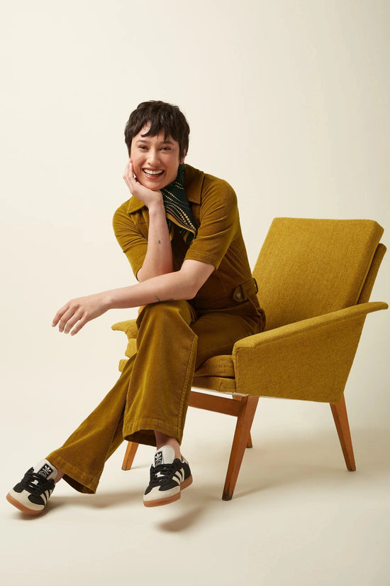 King Louie Jumpsuits Garbo Corduroy Jumpsuit in Golden Brown