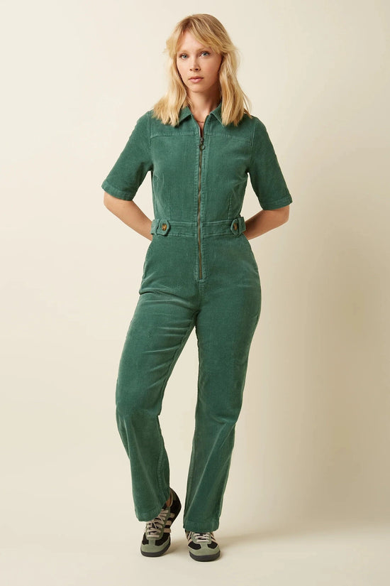 King Louie Jumpsuits Garbo Corduroy Jumpsuit in Matcha Green